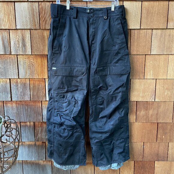 Burton Black Starburst Textured Snowboard Pants in Men's Medium - Picture 1 of 16